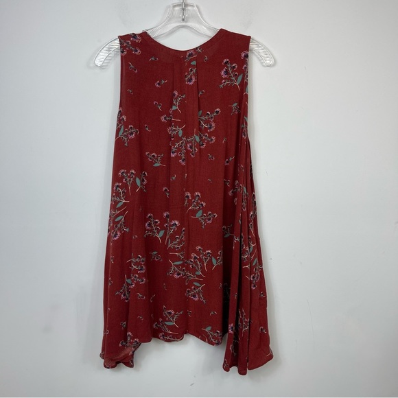 FREE PEOPLE Tree Swing Tank Top XS Key Hole Tunic Floral Boho Bohemian Pockets - Picture 12 of 14